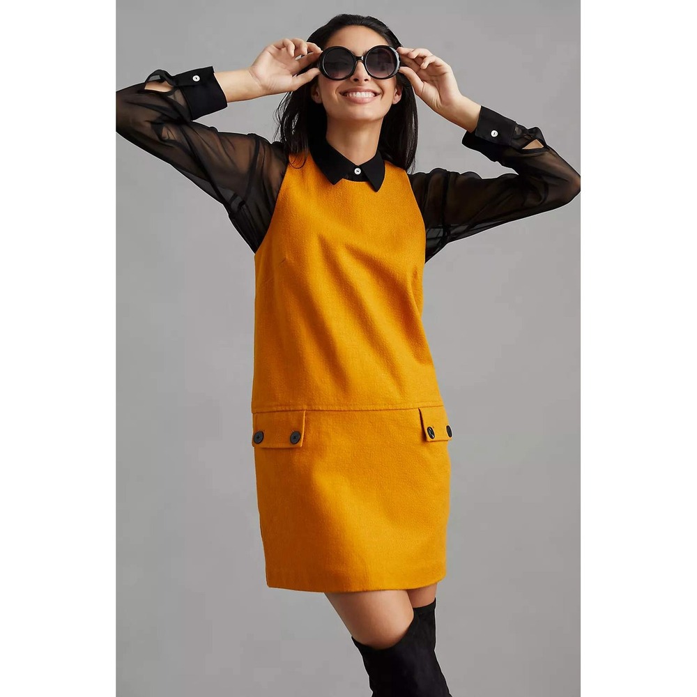 Maeve Anthropologie Crewneck Mini Shift Dress Mod Size 00
